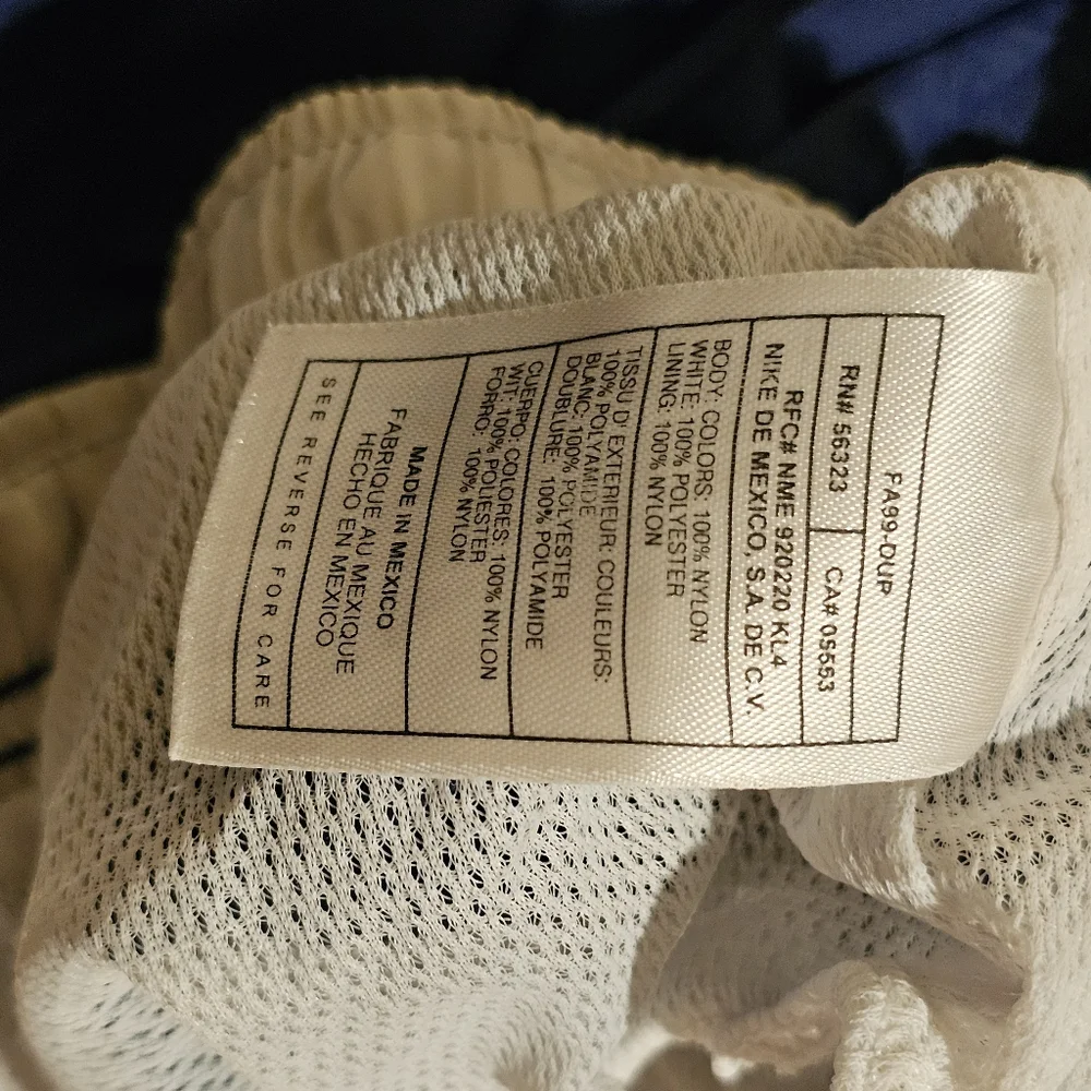 Vtg Y2K Nike Swim Trunks Men’s XL Navy Blue Spellout Logo Mesh Lined Pockets‎